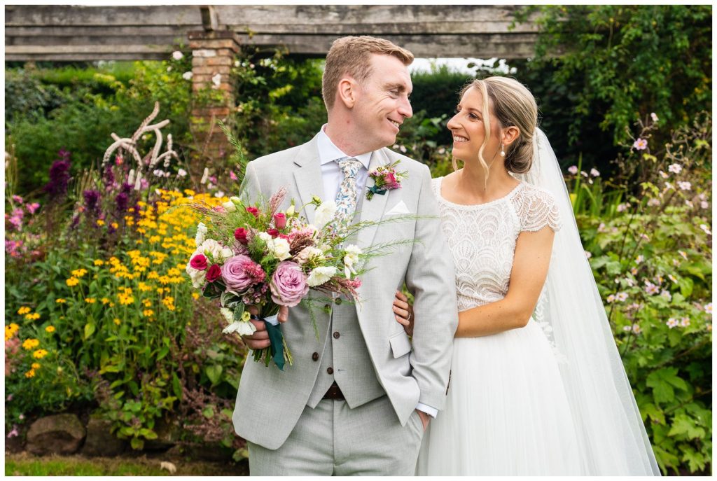 Bride and Groom romantic photo at Abbey Wood estate